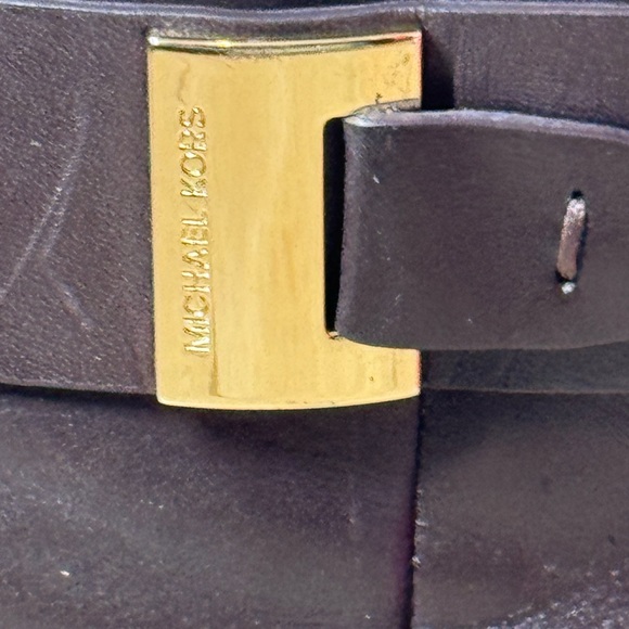 Michael Michael Kors Dark Brown Heeled Boots w/Gold Buckle 7 - Picture 6 of 9